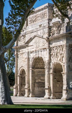 Triumphal Arch in Orange, France, Provence, Europe. Stock Photo
