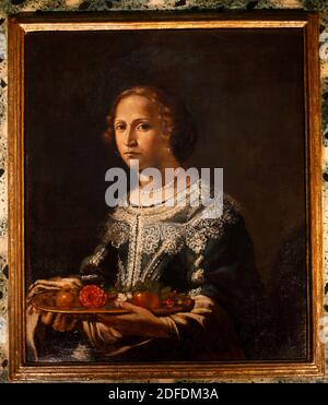 Italy Marche Macerata - Palazzo Bonaccorsi - Civic Museum - Portrait of Rosa Fiorenza Ciccolini Stock Photo