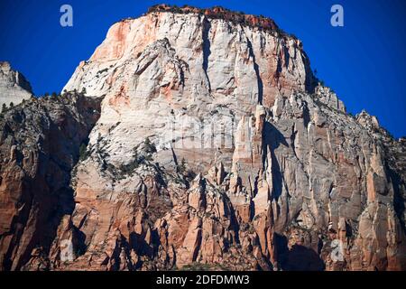 General overall view of rock formations inside the Zion National Park, Wednesday, Nov. 11, 2020, in Springdale, Utah. (Dylan Stewart/Image of Sport) Stock Photo