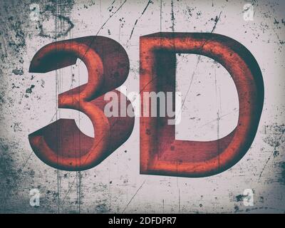 3d text vintage or retro style Stock Photo