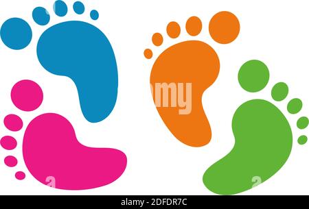 Footsteps logo icon design Stock Vector