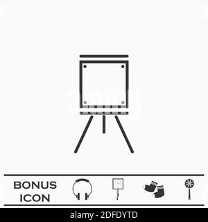 Easels icon flat. Black pictogram on white background. Vector illustration symbol and bonus button Stock Vector