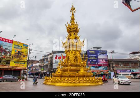 Visit of the clock tower as part of a trip from Chiang Rai Thailand Asia Stock Photo