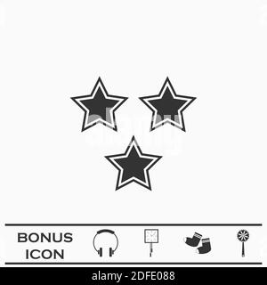 Star icon flat. Black pictogram on white background. Vector illustration symbol and bonus button Stock Vector