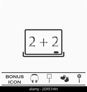 Whiteboard icon flat. Black pictogram on white background. Vector illustration symbol and bonus button Stock Vector