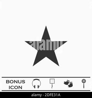 Star icon flat. Black pictogram on white background. Vector illustration symbol and bonus button Stock Vector
