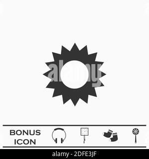 Star icon flat. Black pictogram on white background. Vector illustration symbol and bonus button Stock Vector