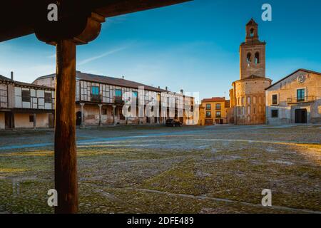 Plaza Mayor of Arévalo, typical Castilian porticoed square. Arévalo, Ávila, Castilla y León, Spain, Europe Stock Photo