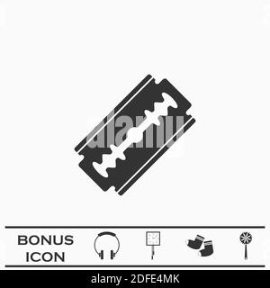 Razor icon flat. Black pictogram on white background. Vector illustration symbol and bonus button Stock Vector