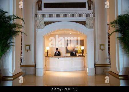 Lobby and check in, Peninsula Hotel, Kowloon District, Hong Kong, China Stock Photo