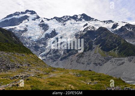 View from Kea Point in Mt. Cook National Park Stock Photo