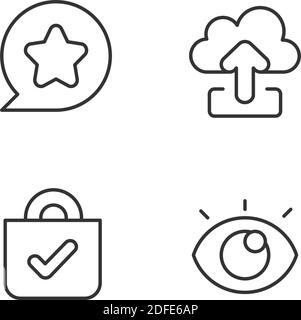Easy to use interface creation process pixel perfect linear icons set Stock Vector