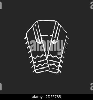 Tallit and tzitzit chalk white icon on black background Stock Vector