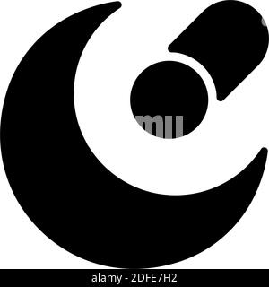 Night mode app black glyph icon Stock Vector