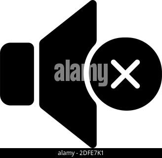 Silent mode setting black glyph icon Stock Vector