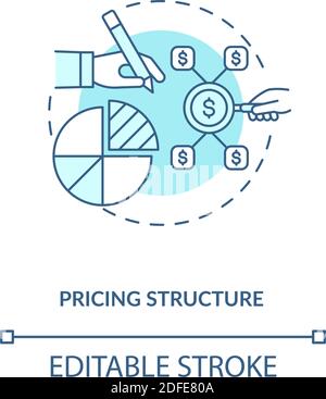 Pricing structure turquoise concept icon Stock Vector