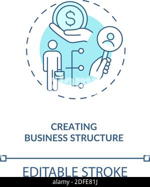 Creating business structure turquoise concept icon Stock Vector