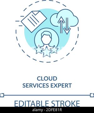 Cloud services expert turquoise concept icon Stock Vector