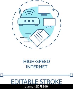 High speed internet turquoise concept icon Stock Vector
