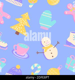 Christmas seasonal greeting abstract seamless pattern Stock Vector