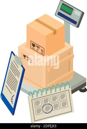 Warehouse acceptance icon. Isometric illustration of warehouse acceptance vector icon for web Stock Vector