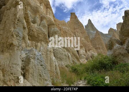 Clay Cliffs of Omarama Stock Photo