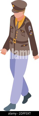 Military uniform equipment icon. Isometric of military uniform equipment vector icon for web design isolated on white background Stock Vector