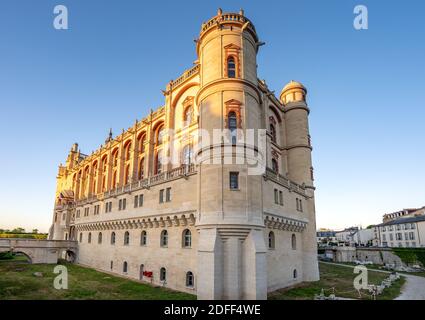 St-German-en-Laye, France - Jun 6, 2020: Chateau castle in sunset hour Stock Photo