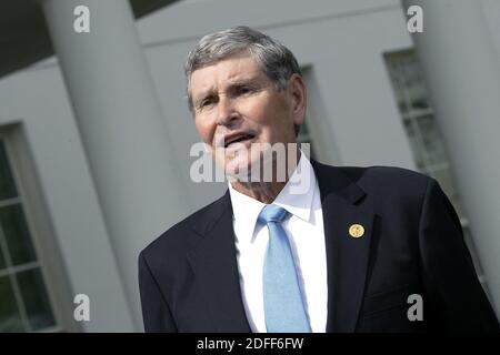 Olympic runner and former Congressman Jim Ryun, a Republican from Kansas, speaks during a television interview outside the White House in Washington D.C., U.S. on Friday, July 24, 2020. Ryun will be receiving the Presidential Medal of Freedom later today. Photo by Stefani Reynolds/Pool/ABACAPRESS.COM Stock Photo