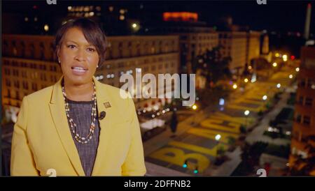 In this image from the Democratic National Convention video feed, Mayor Muriel Bowser (Democrat of the District of Columbia) speaks on the first night of the convention on Monday, August 17, 2020. Photo by Democratic National Convention via CNP/ABACAPRESS.COM Stock Photo