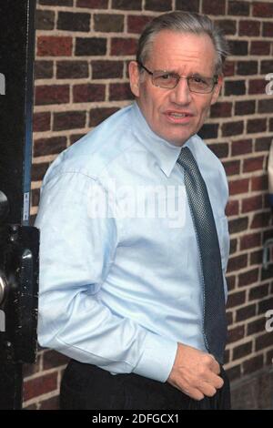 File photo dated October 10, 2006 of Bob Woodward makes a guest appearance on the David Letterman Show at the Ed Sullivan Theater in New York City, NY, USA. In a new book by Bob Woodward revealed on Wednesday, September 9, 2020, Trump is quoted that he knew COVID-19 was very deadly as early as late January but deliberately decided to downplay the virus and the possible pandemic to the American public. Photo by Photo by Dennis Van Tine/ABACAPRESS.COM Stock Photo