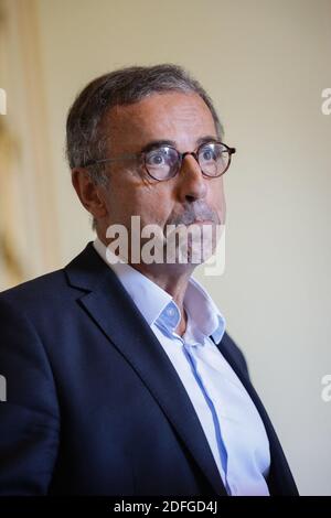 The mayor of Bordeaux, Pierre Hurmic gives a press conference at the city hall of Bordeaux. in Bordeaux, France on September 10, 2020. Photo by Thibaud Moritz/ABACAPRESS.COM Stock Photo