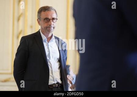 The mayor of Bordeaux, Pierre Hurmic gives a press conference at the city hall of Bordeaux. in Bordeaux, France on September 10, 2020. Photo by Thibaud Moritz/ABACAPRESS.COM Stock Photo