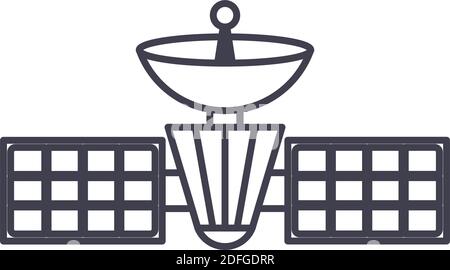 satellite with two panels on white background Stock Vector