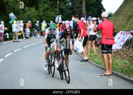 Handout. Richard CARAPAZ (INEOS GRENADIERS) during the Stage 16 of Tour de France 2020, La Tour du Pin / Villard de Lans , France on September 15, 2020. Photo by Alex Broadway/ASO via ABACAPRESS.COM Stock Photo