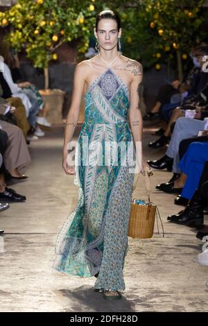 A model walks the runway at the Etro Ready to Wear Spring/Summer 2021 fashion show during the Milan Women's Fashion Week on September 24, 2020 in Milan, Italy. Photo by Alain Gil-Gonzalez/ABACAPRESS.COM Stock Photo