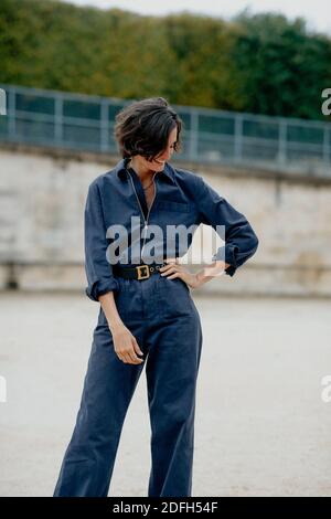 Street style, Nine d Urso arriving at Dior Spring Summer 2021 show, held at Tuileries Garden, Paris, France, on september 29th, 2020. Photo by Marie-Paola Bertrand-Hillion/ABACAPRESS.COM Stock Photo