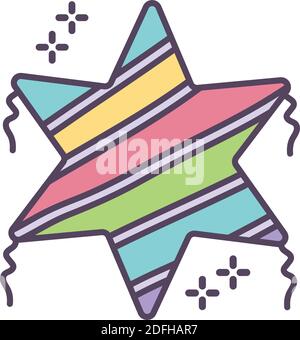 pinata with colored star form Stock Vector