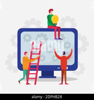 application development concept design vector illustration in flat style Stock Vector