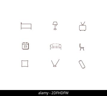 collection of furniture icon designs Stock Vector