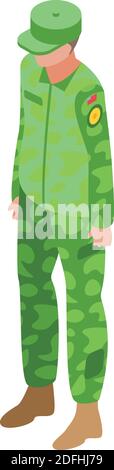 Military uniform captain icon. Isometric of military uniform captain vector icon for web design isolated on white background Stock Vector