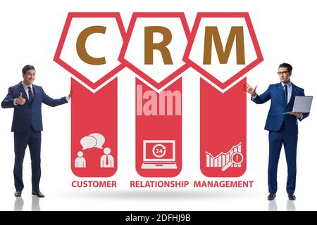 CRM custromer relationship management concept with the businessman Stock Photo