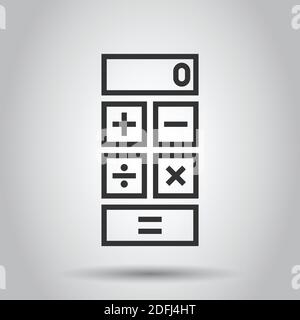 Calculator icon in flat style. Calculate vector illustration on white isolated background. Calculation business concept. Stock Vector