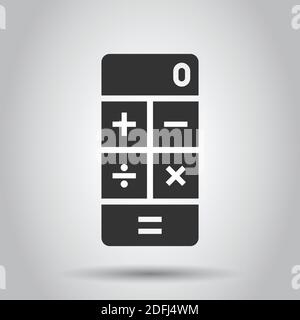 Calculator icon in flat style. Calculate vector illustration on white isolated background. Calculation business concept. Stock Vector