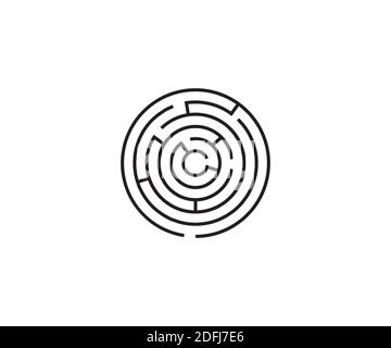 Vector illustration. Labyrinth maze strategy icon Stock Vector