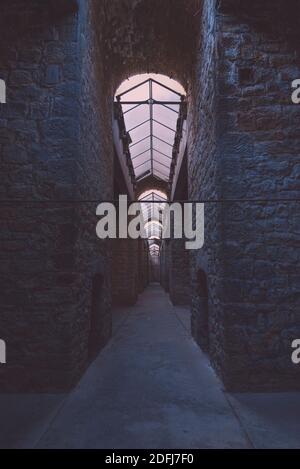 An abandoned old factory building, abandoned lime distillery, old kilns in a lime distillery, abandoned places Stock Photo
