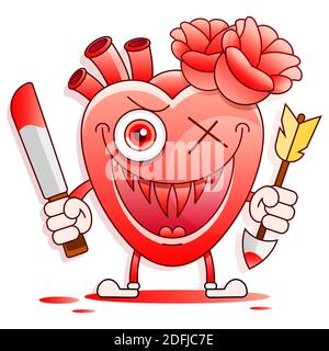 Red Heart Melt Drop Fall In Love Concept Stock Vector