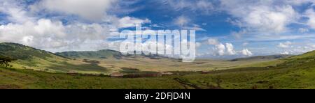 Landscape around a Masai Village in the Serengeti National Park, Arusha, Tanzania Stock Photo