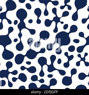 Seamless pattern with blue blots on a white background. Vector Stock Vector
