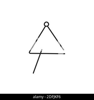 musical instrument triangle icon element of music icon for mobile concept and web apps. Thin line musical instrument triangle icon can be used for web Stock Vector